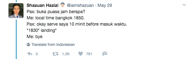 Curhatan Lucu Pramugara di Bulan Puasa