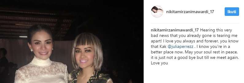 Unggahan Nikita soal Jupe
