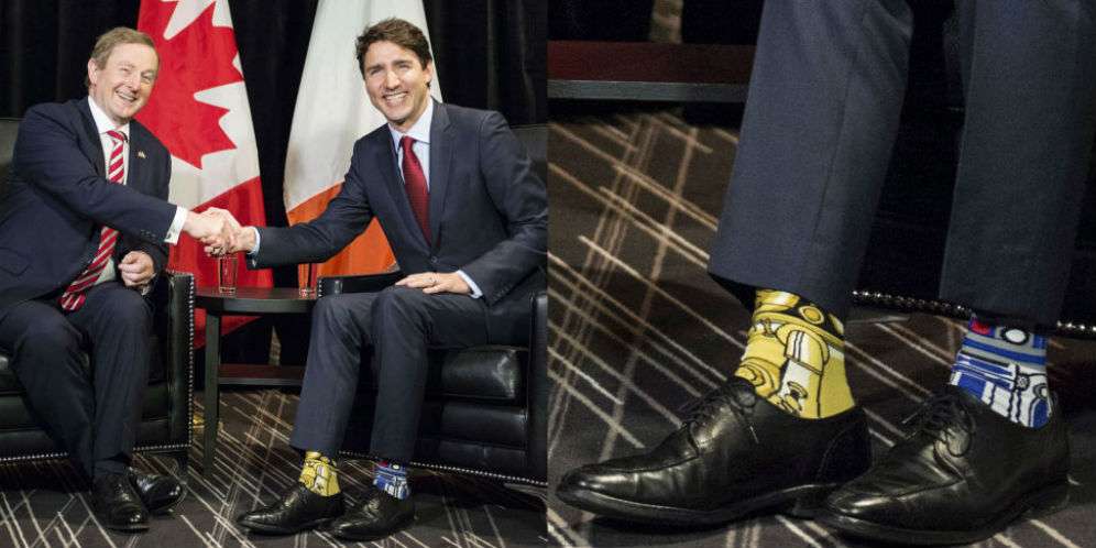 Justin Trudeau bersama PM Irlandia Enda Kenny