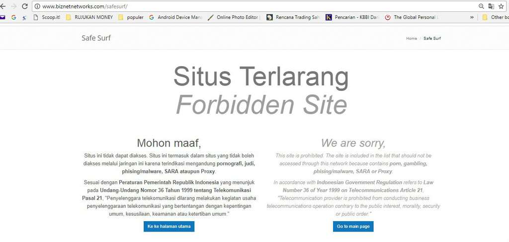 situs Telegram yang diblokir