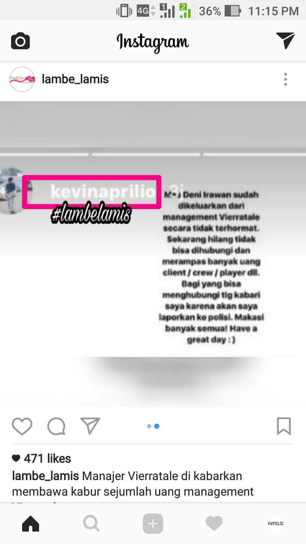 Instagram Story Kevin Aprilio