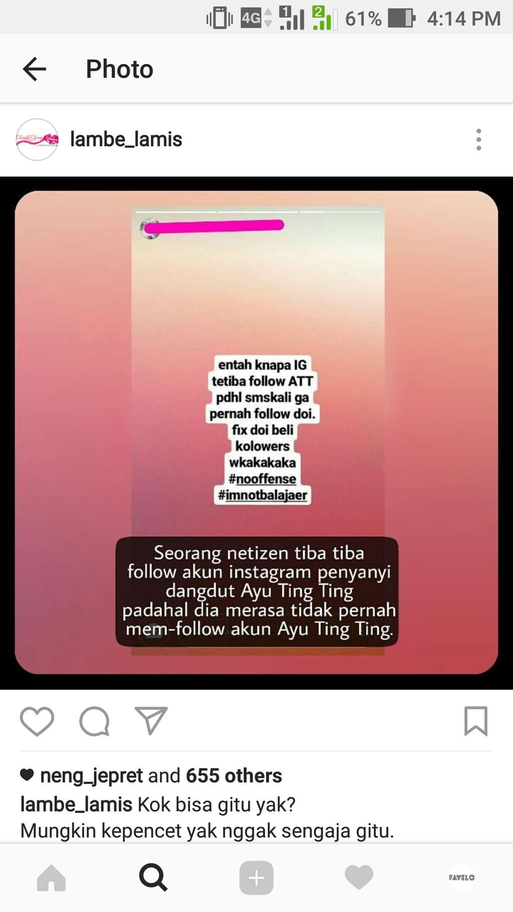 Keluhan warganet tiba-tiba follow akun Ayu Ting Ting