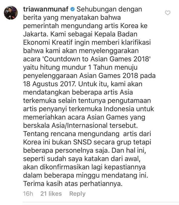 Jawaban Triawan Munaf