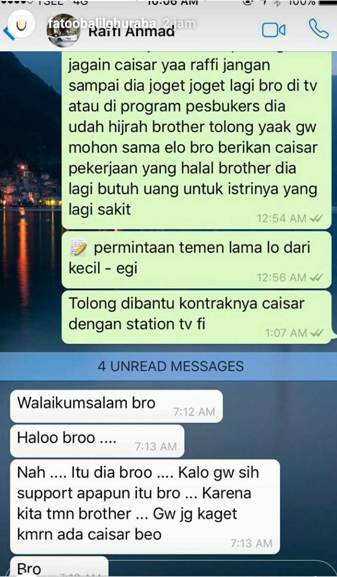 percakapan egi jonh dan Raffi