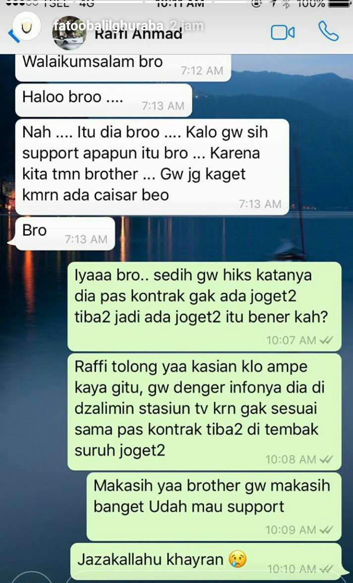 percakapan egi jonh dan Raffi