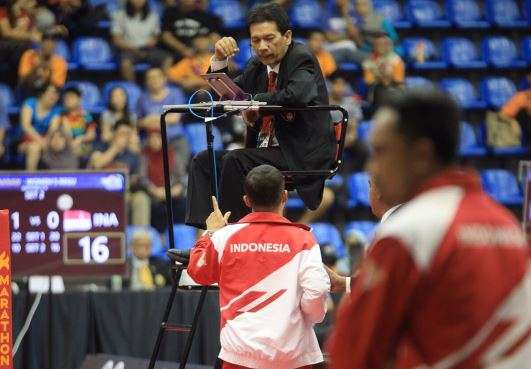 Protes staf tim sepak takraw Indonesia tak digubris wasit