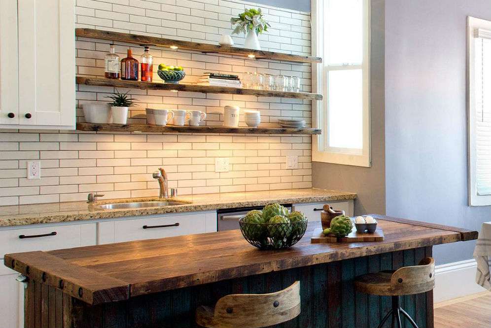 Dapur white and wood Dapur white and wood