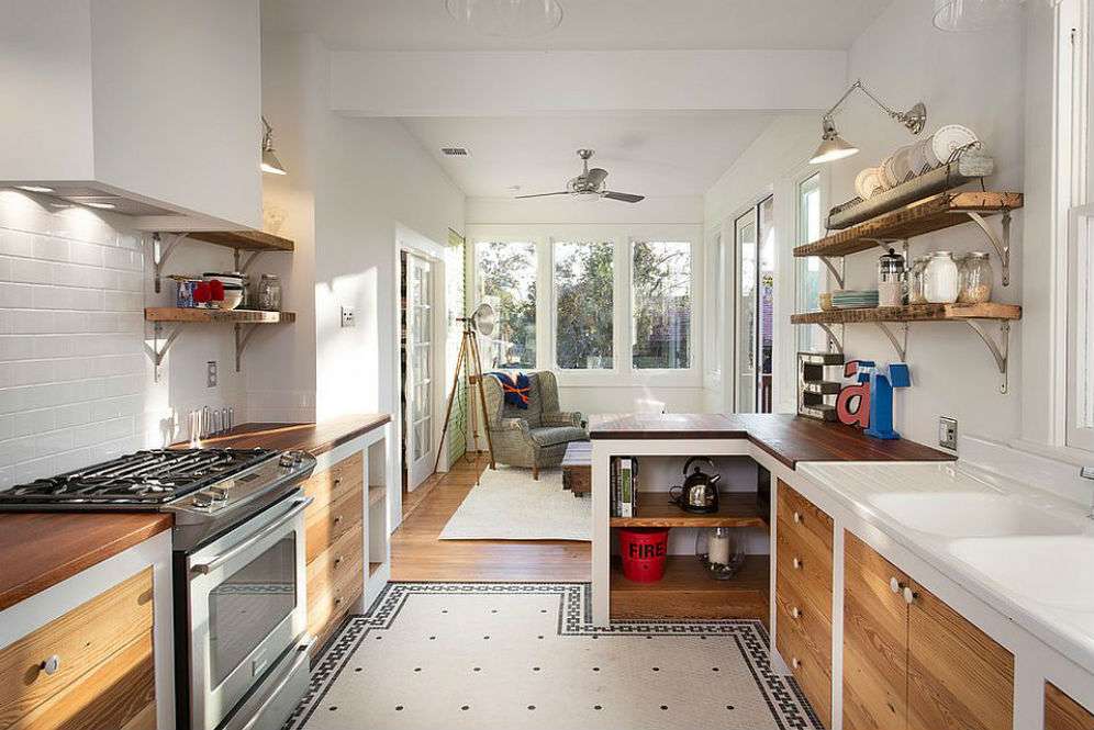 Dapur white and wood Dapur white and wood