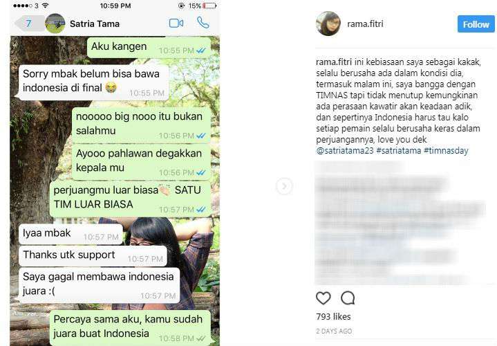 Percakapan Satria Tama dan kakaknya