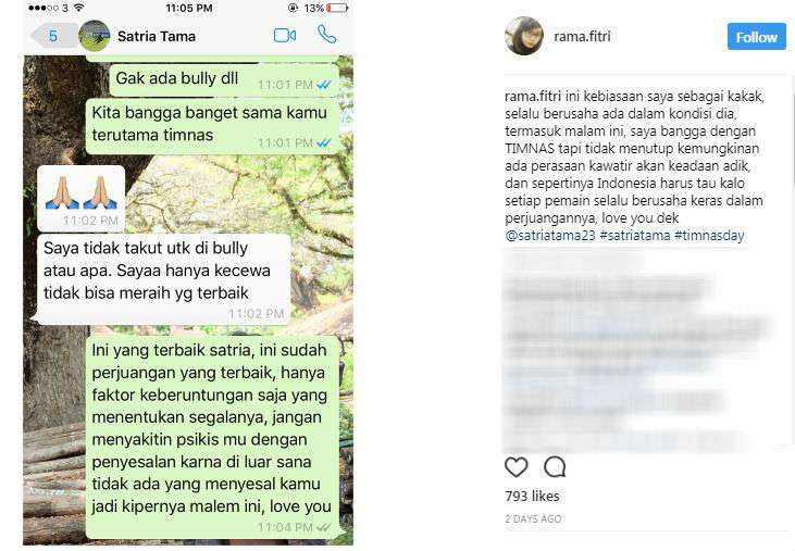Percakapan Satria Tama dan kakaknya