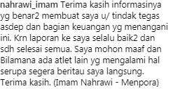 Permintaan maaf Menpora