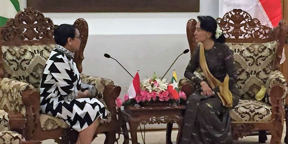 Menlu Retno Marsudi bertemu Aung San Suu Kyi
