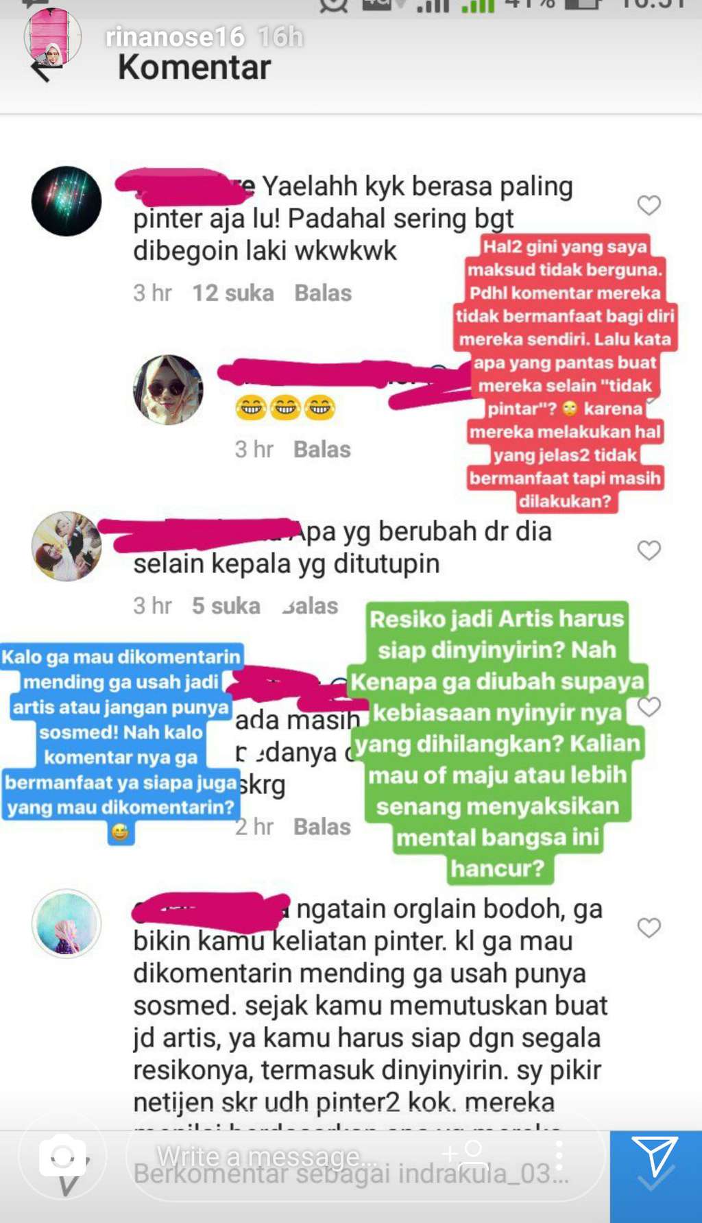 Postingan Rina Nose