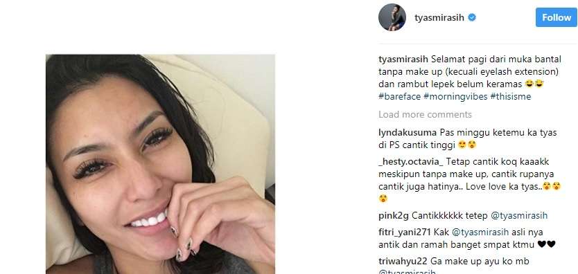 Tyas Mirasih tanpa makeup