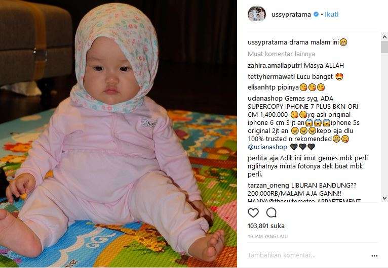 Sheva Elmira Lorrenia, anak Ussy dan Andhika