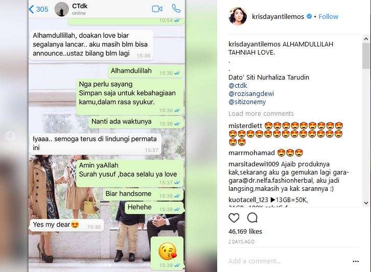 Krisdayanti doakan calon bayi siti nurhaliza
