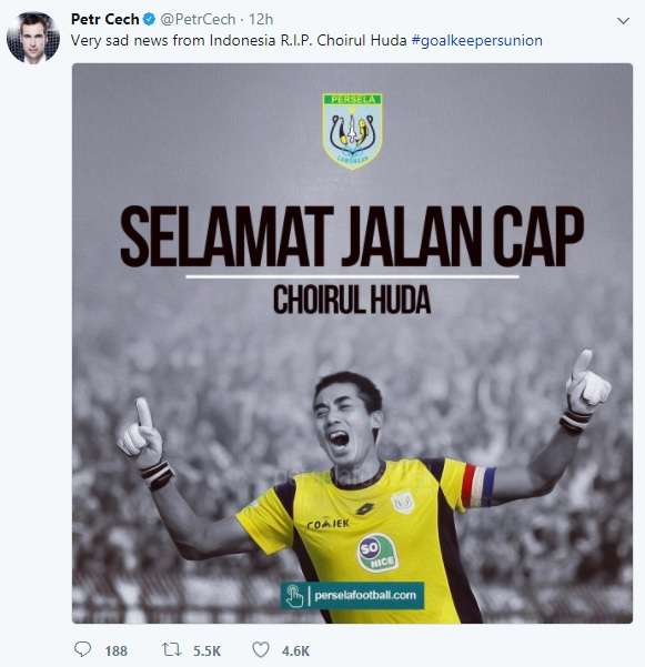 Ucapan belasungkawa Petr Cech untuk Choirul Huda
