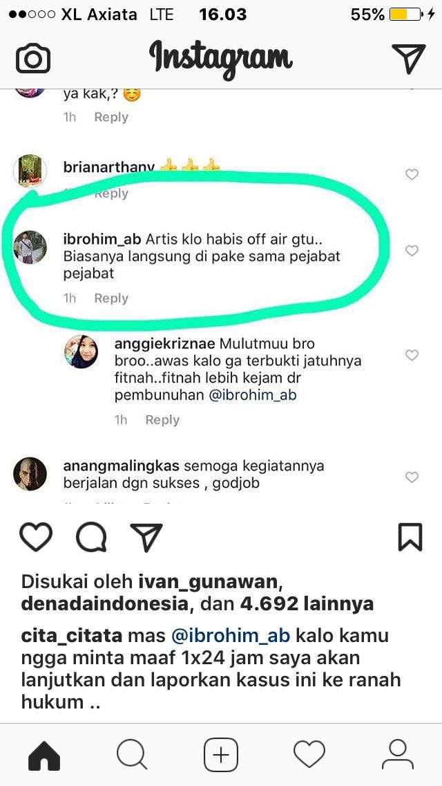 postingan Cita Citata