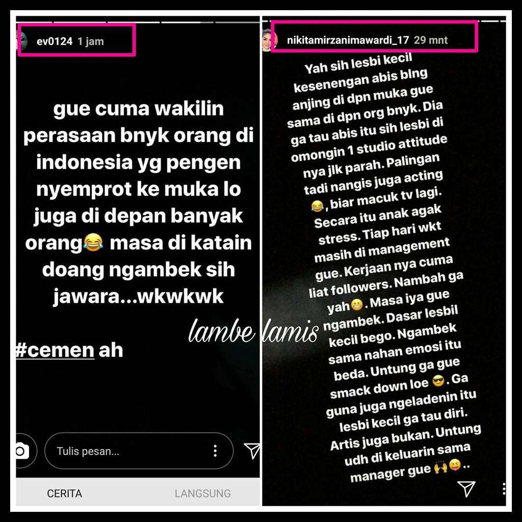 curhatan Evelyn dan Nikita Mirazani