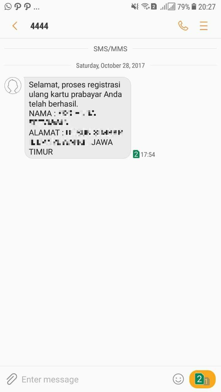 Bukti Registrasi SIM Card Bukti Registrasi SIM Card