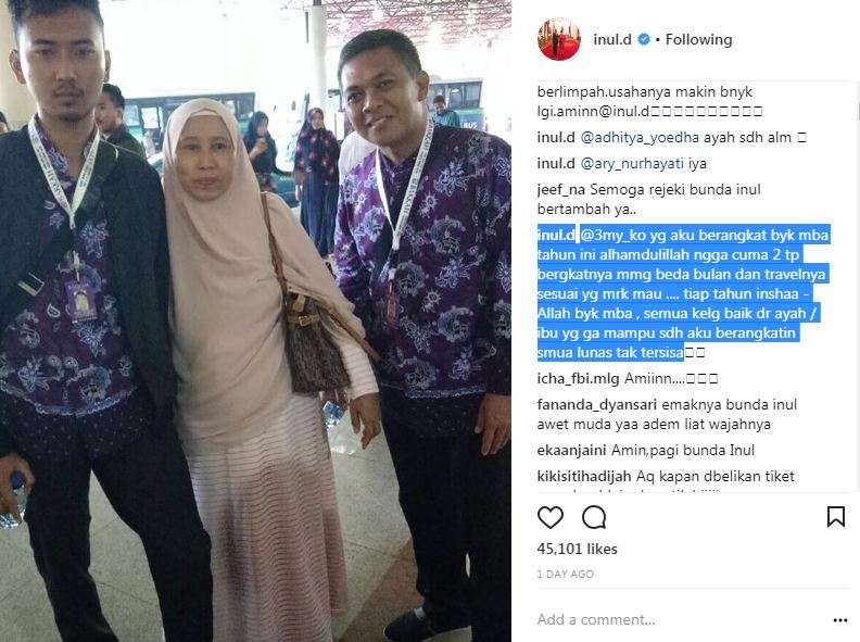 inul daratista berangkatkan adik dan supirnya