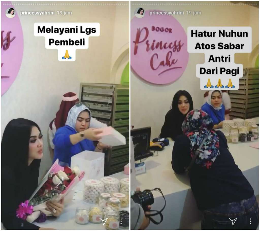 syahrini naik heli ke bogor