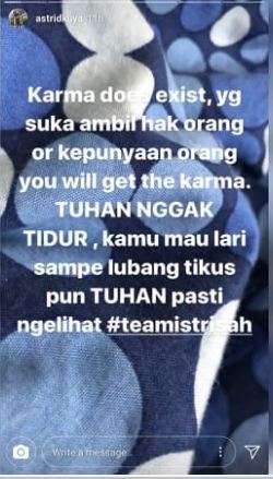 postingan astrid kuya
