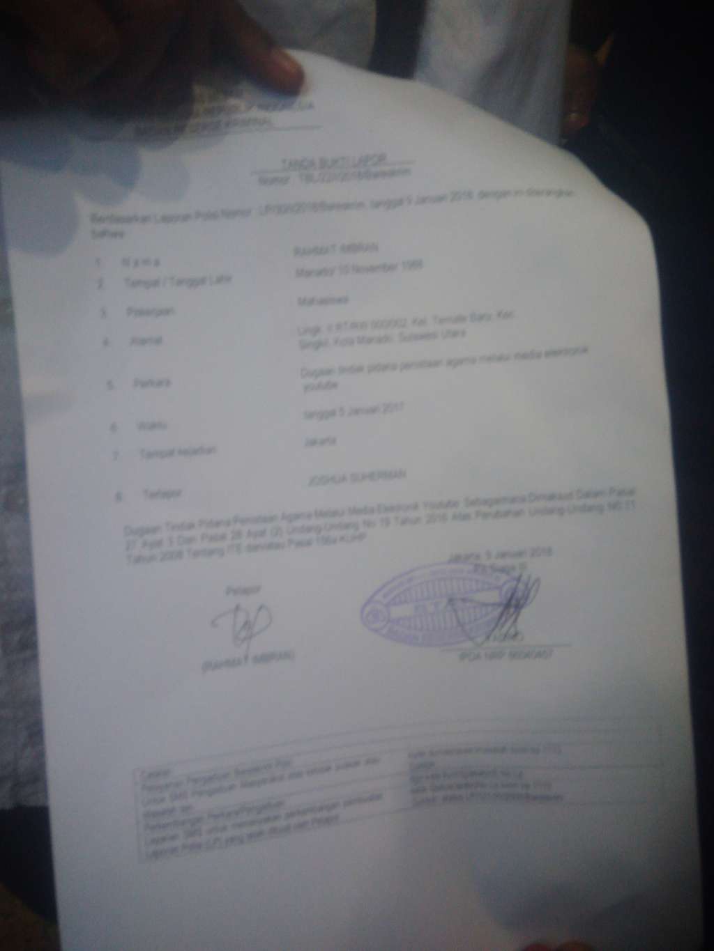 berkas laporan joshua suherman