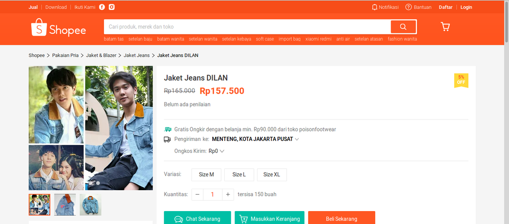Harga jaket Dilan