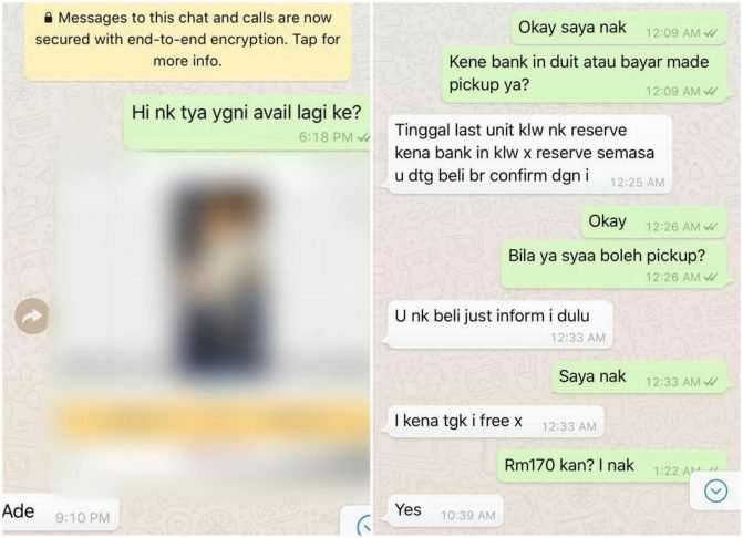 Pembeli ingin membeli barang secara online.