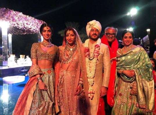 Sridevi saat menghadiri pesta pernikahan di Dubai, UEA