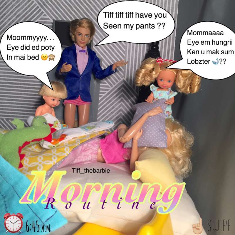 Kesibukan Barbie pagi