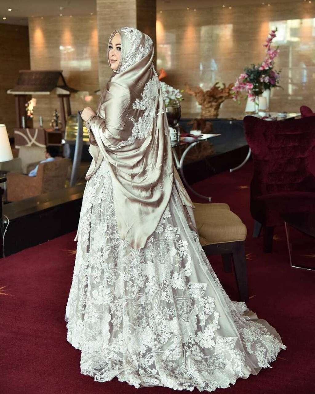 gaun pengantin syari