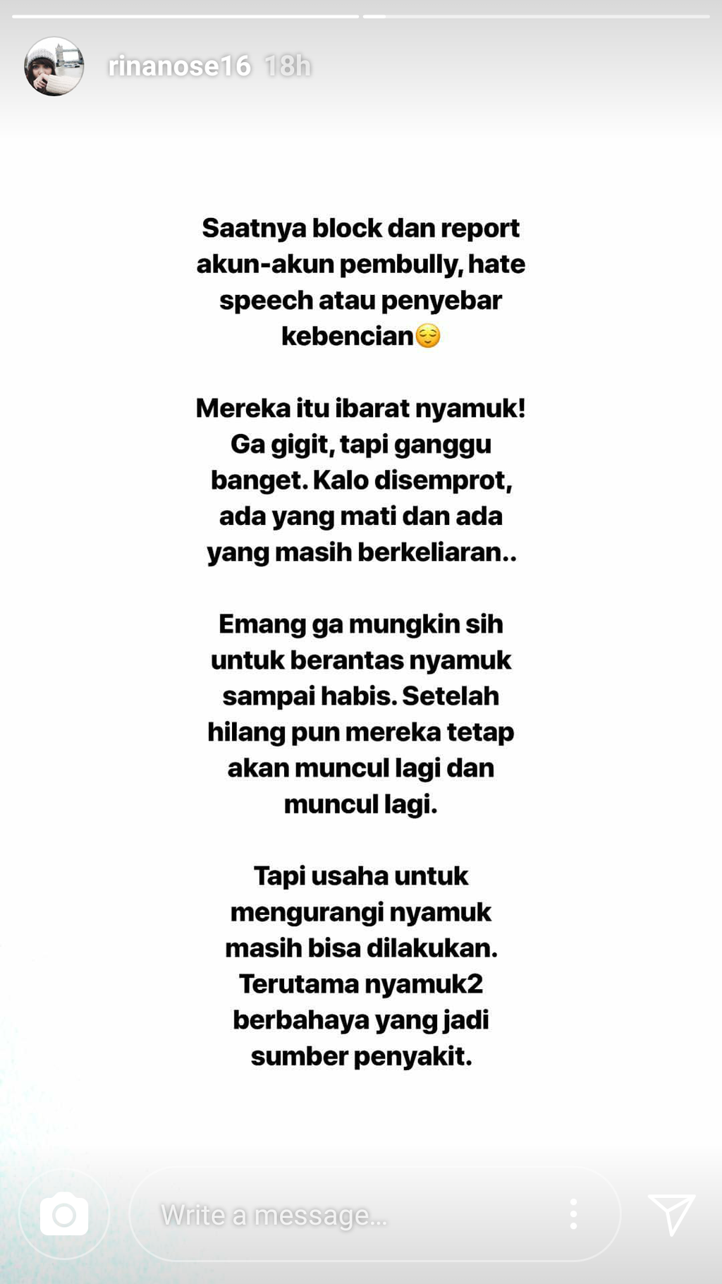 postingan rina nose