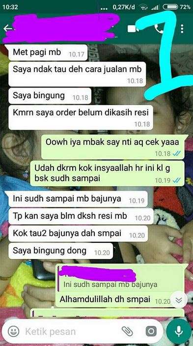 Chat pembeli dan penjual online shop