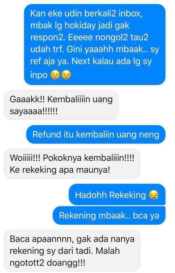 Chat pembeli dan penjual online shop