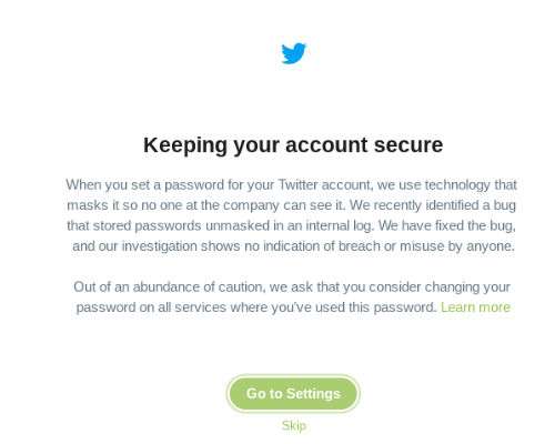 Peringatan dari Twitter