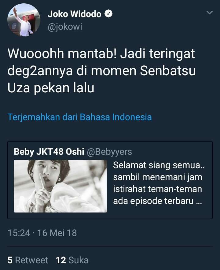 Unggahan Jokowi yang sudah dihapus