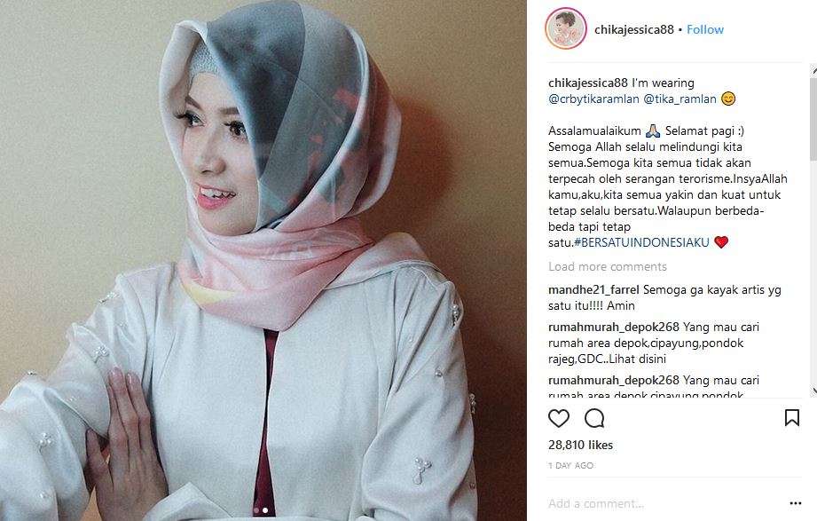 Chika Jessica berhijab