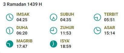 Jadwal imsakiyah 3 ramadan 2018