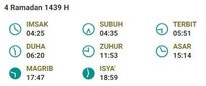 Jadwal imsakiyah 4 ramadan 2018