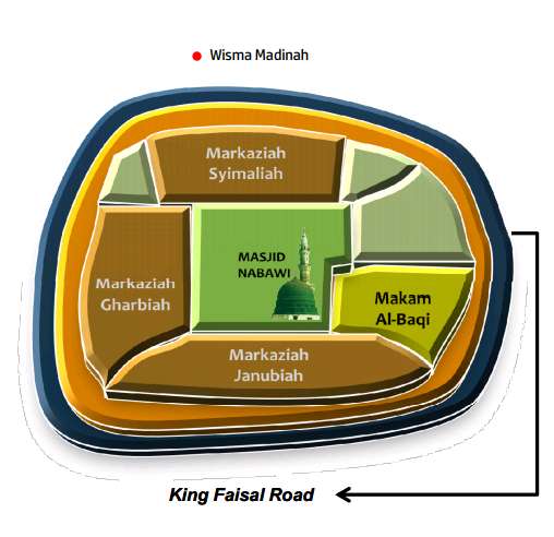 Denah kawasan Markaziyah Masjid Nabawi