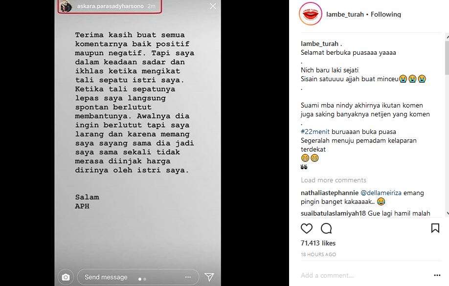suami nindy ayunda