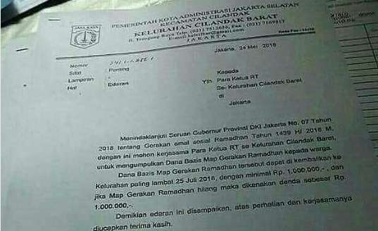 Surat edaran Zakat