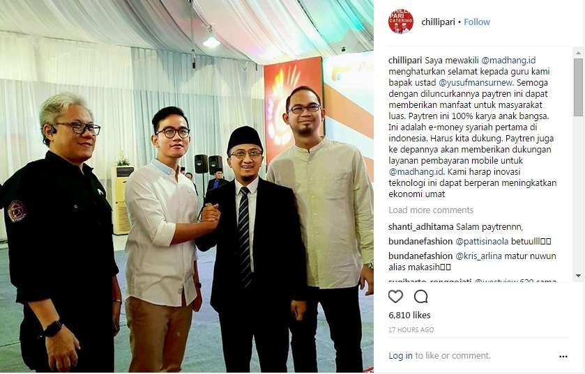 Anak Jokowi mendukung uang elektronik Paytren.