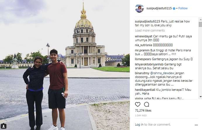 Menteri Susi pamer anak lelakinya.
