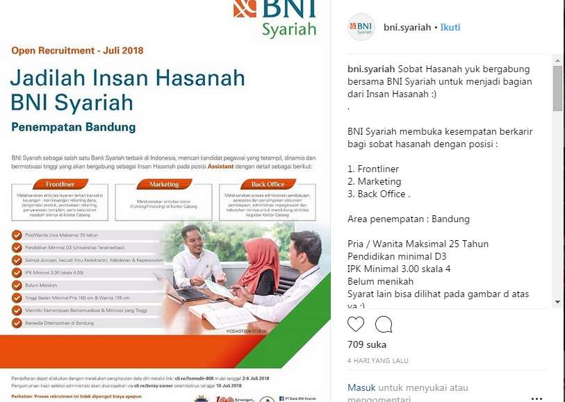 Lowongan kerja BNI Syariah