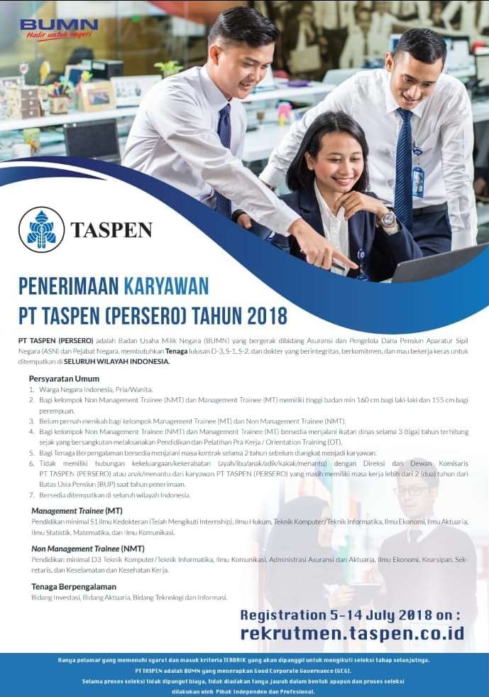 Lowongan kerja Taspen.