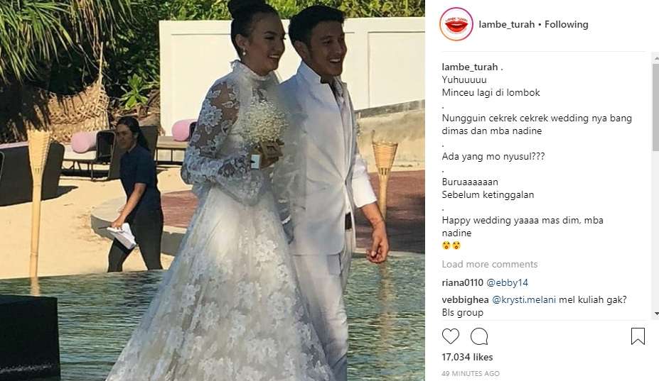 Nadine Chandrawinata dan Dimas Anggara menikah.
