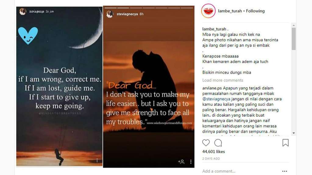 Instastory Stevianne Agnecya
